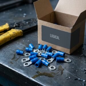 Insulated Ring Terminal — 3/8in Stud, 6 AWG, 50 pk