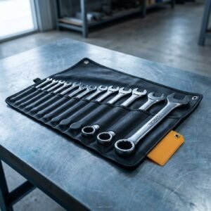 Combination Wrench Set — 14-Piece SAE, Chrome, Roll Pouch