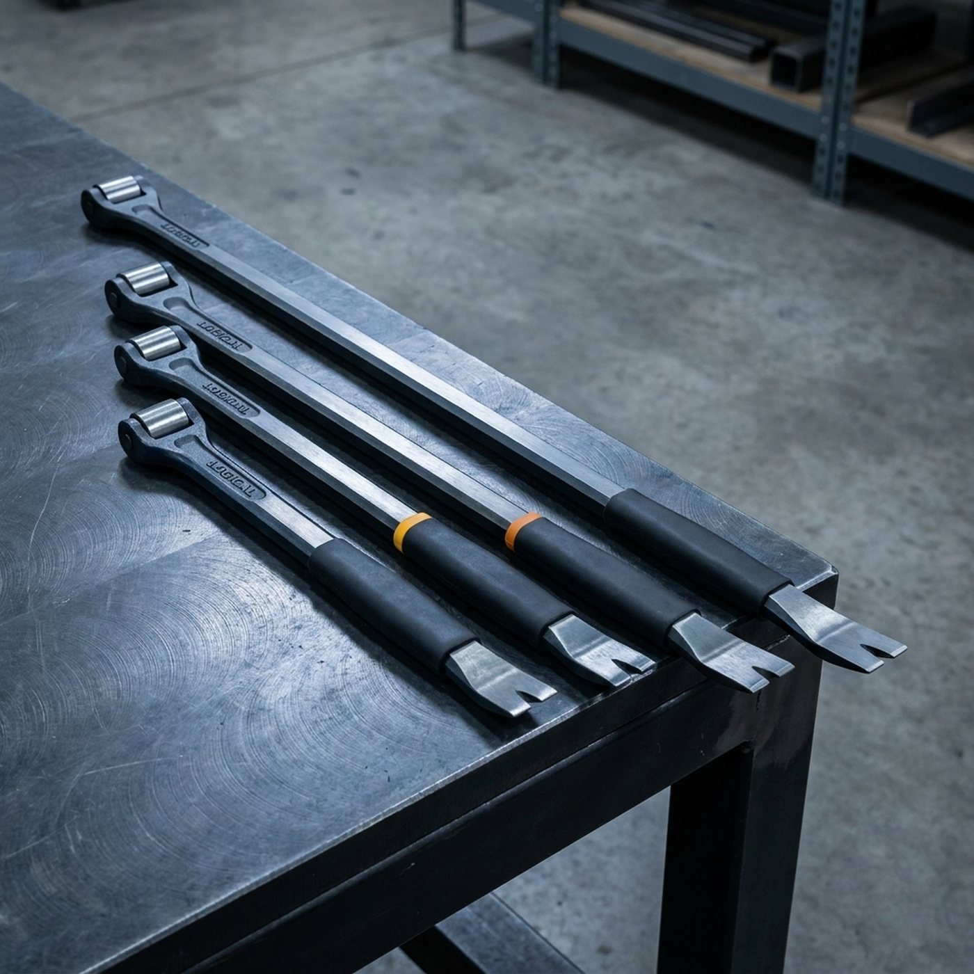Pry Bar Set — 4-Piece, Rolling Head, 12-36in