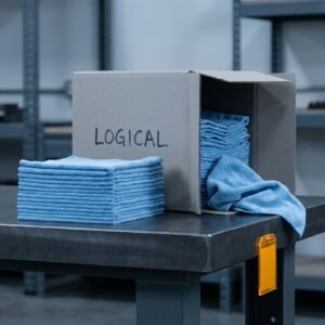 Microfiber Wiper — Blue Shop Towel, 12in x 13in, 200 pk