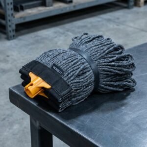 Wet Mop Kit — Looped-End Mop Head, 24 oz, 6 pk