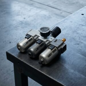 Filter Regulator Lubricator — 1/2in NPT, 3-Stage, Metal Bowl