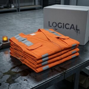 Hi-Vis Safety Vest — Class 3, Sleeved, Orange, 5 pk