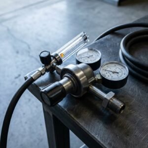 Welding Gas Regulator — Argon/CO2 Flowmeter, CGA-580